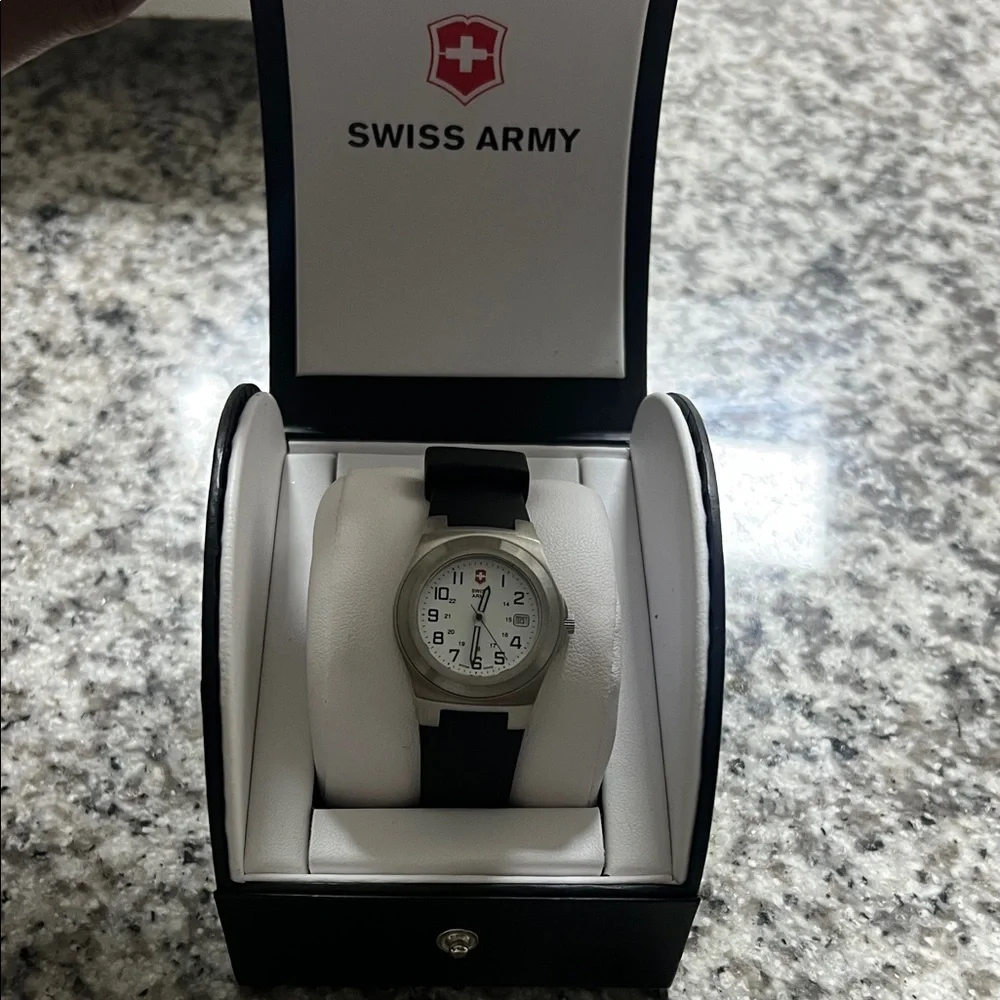 Victorinox “Swiss Army” Black and Silver Watch